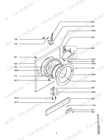 Взрыв-схема стиральной машины Electrolux EW1310F - Схема узла Door 003